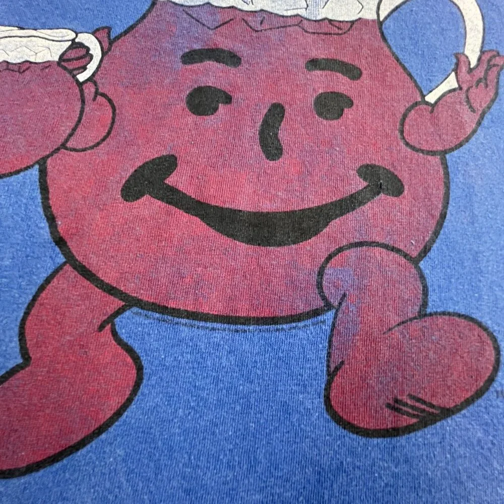 VTG Kool Aid Shirt Mens Small Blue Oh Yeah Graphic Tee Retro Soda Drink Cartoon - Picture 4 of 11